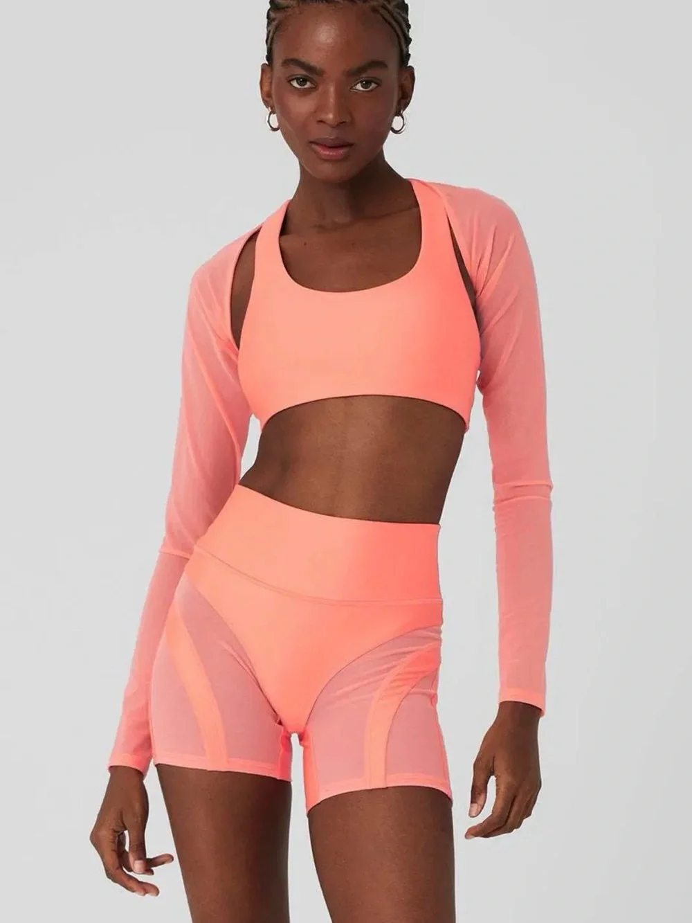ALO Yoga Coral Sheer Bolero Shrug - Long Sleeve